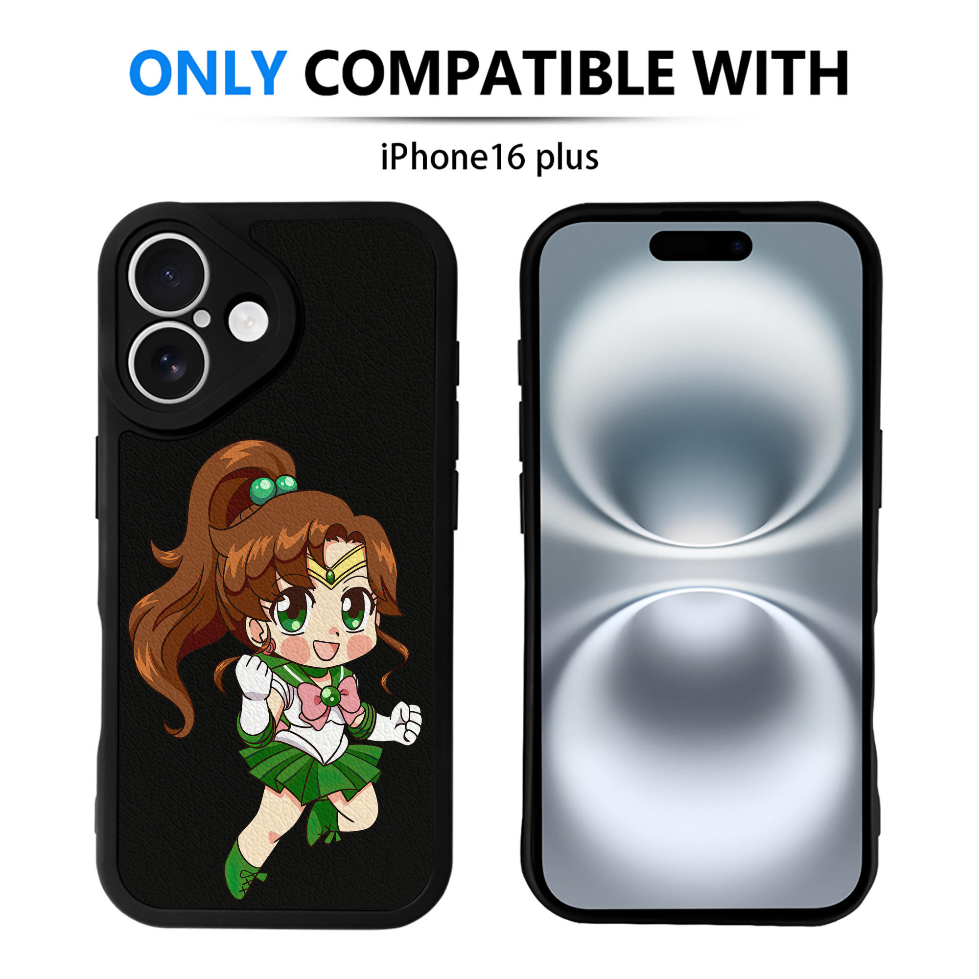 （画像用） 美少女戦士セーラームーン 木野 まこと きの まこと Sailor Moon Kino Makoto （セーラージュピター；Sailor Jupiter） 【iPhone 16シリーズ対応】シリコンスマホケース（レザー調） 材質：シリコン